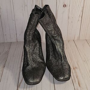 Jeffrey Campbell  Cienega Gray sparkly ankle booties Boots 8